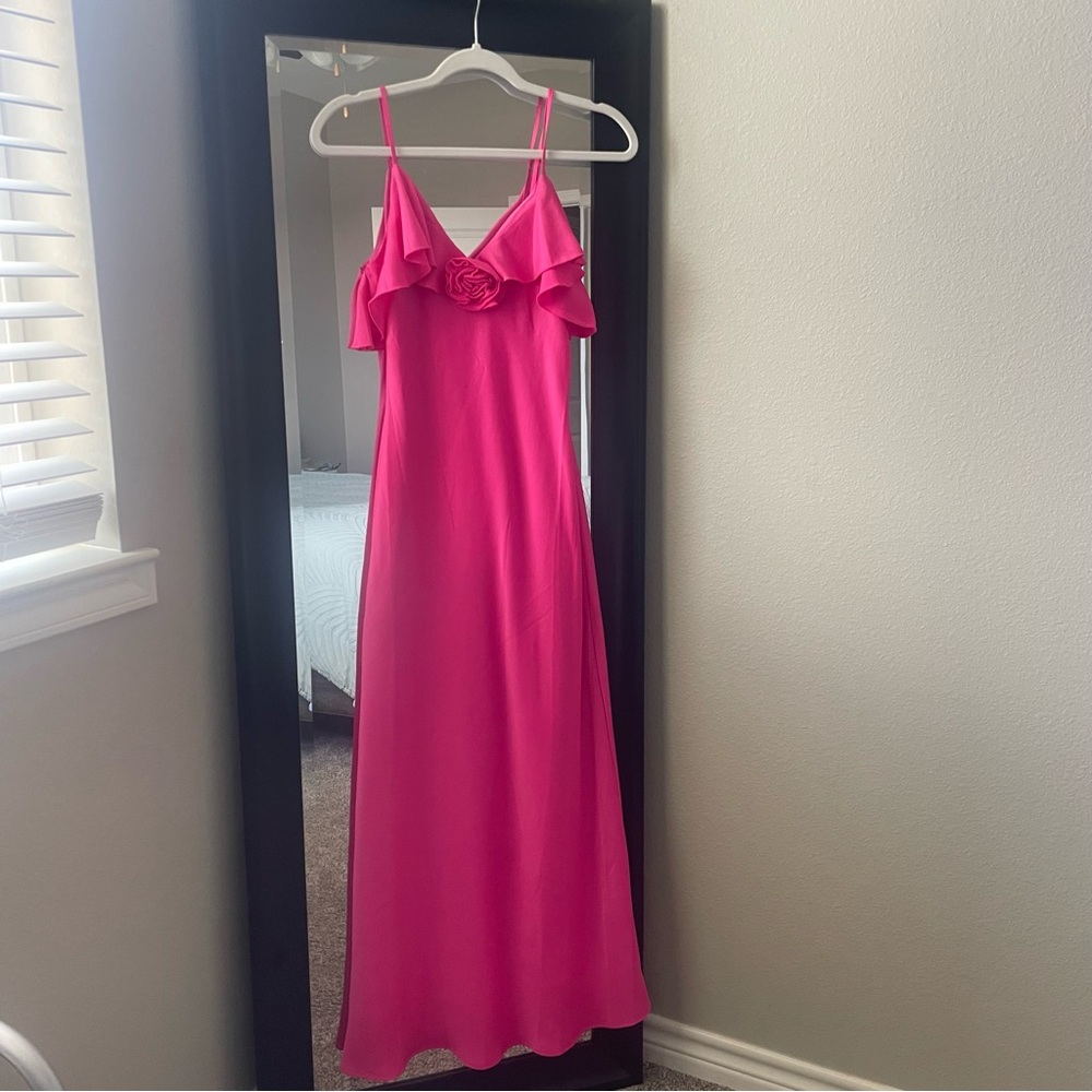 Allison & Kelly, Formal, Elegant, Pink Long Dress with Flower detail💗🌸
